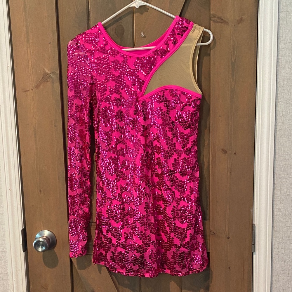 Glamorous Pink One Shoulder Sequin Dress